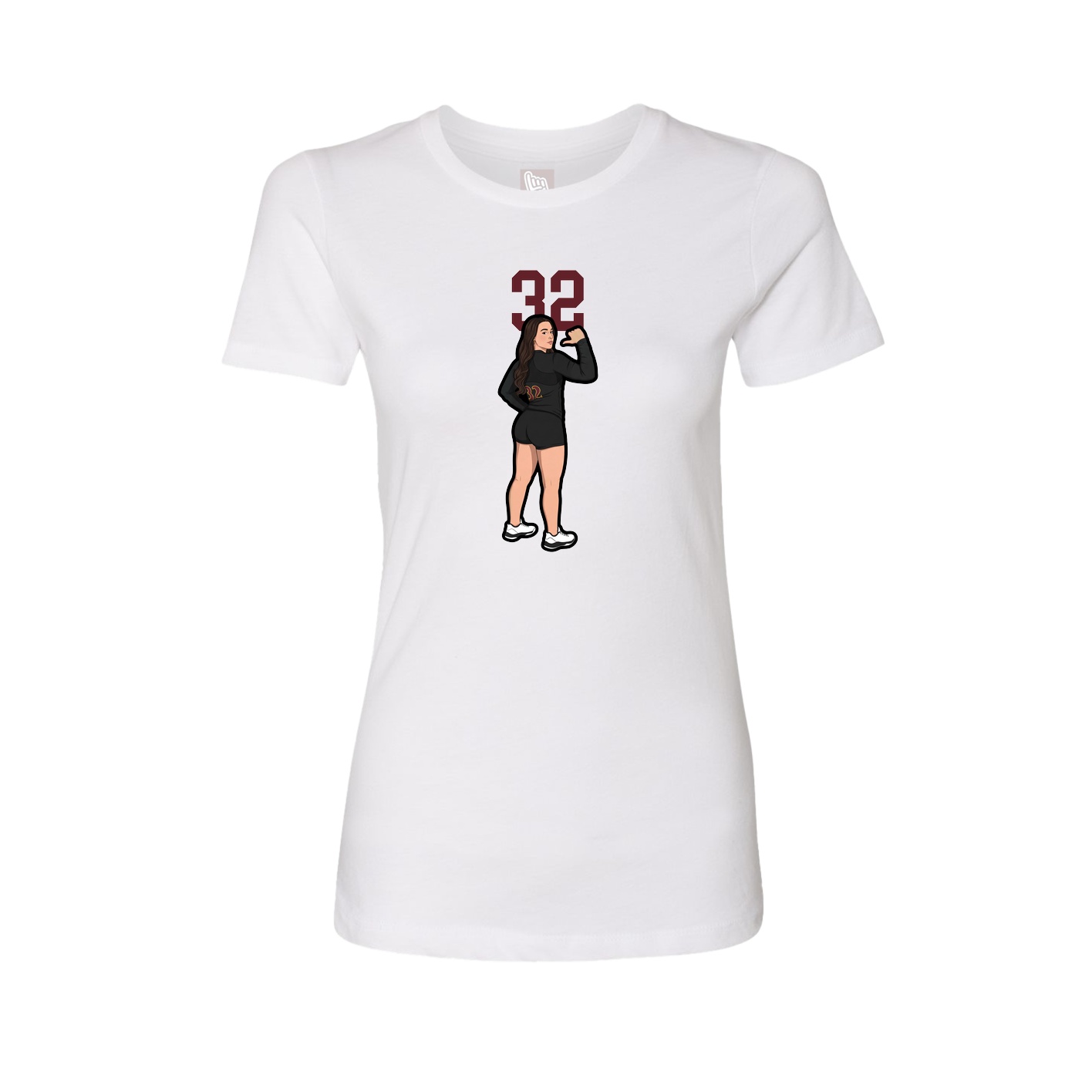 Fitted Women's Tee — Number Top in White