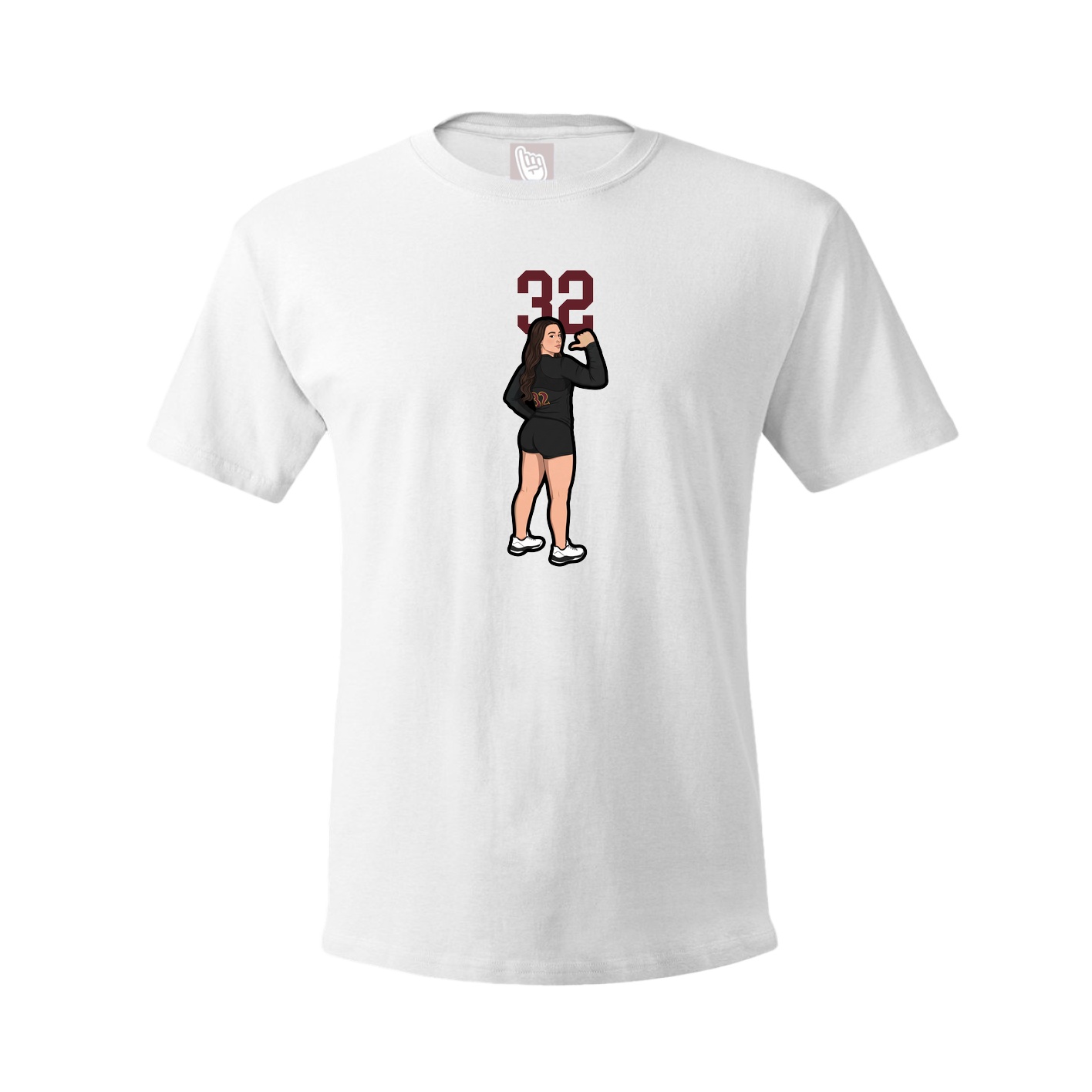 Youth Tee — Number Top in White
