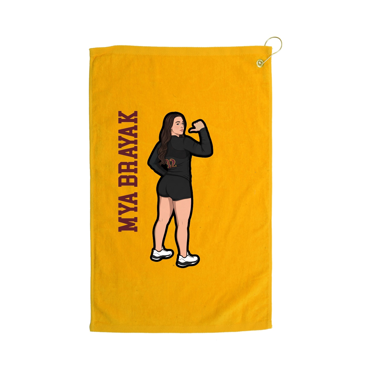 Golf Towel — Name Vertical in Gold