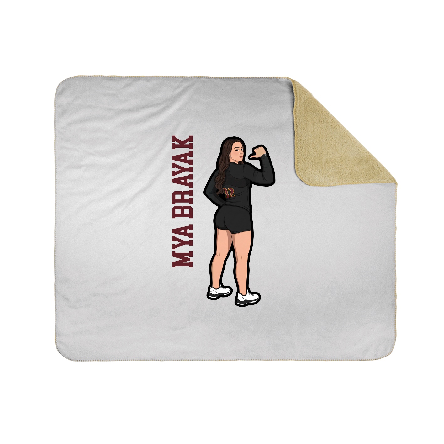 Throw Blanket — Name Vertical in White