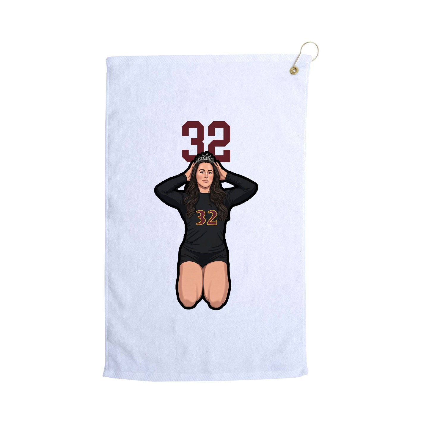 Golf Towel — Number Top in White