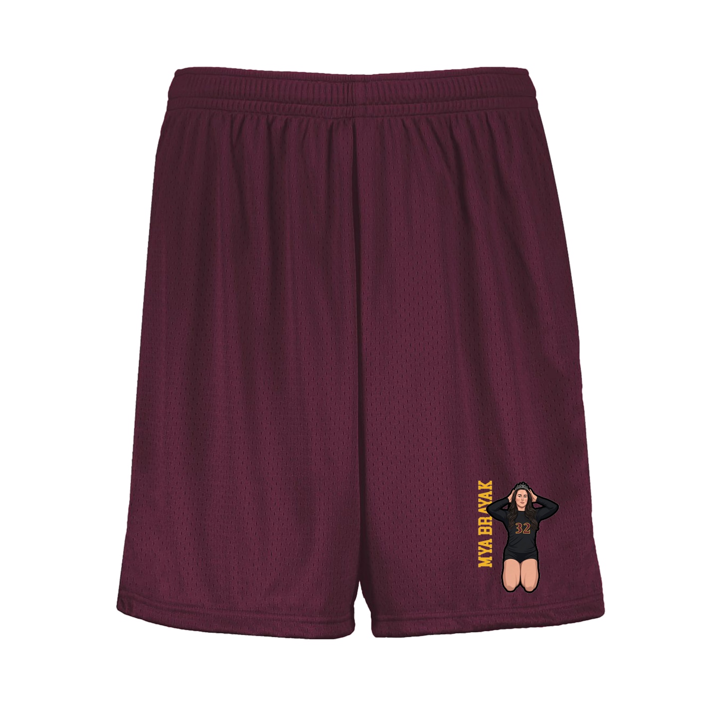 Shorts — Name Vertical in Maroon