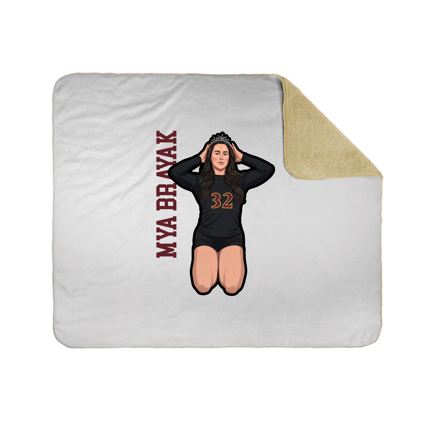 Throw Blanket — Name Vertical in White