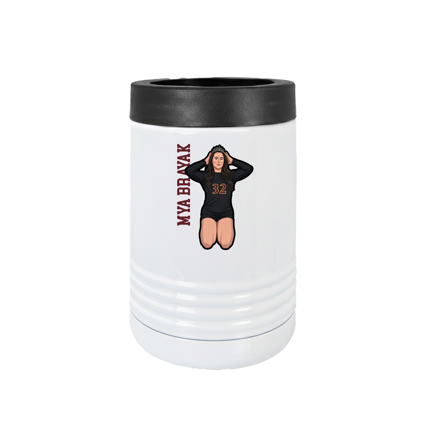 Beverage Holder — Name Vertical in White
