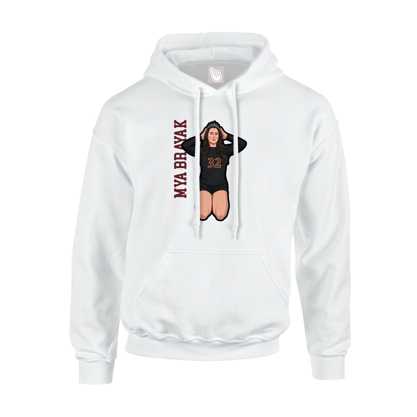 Youth Hoodie — Name Vertical in White