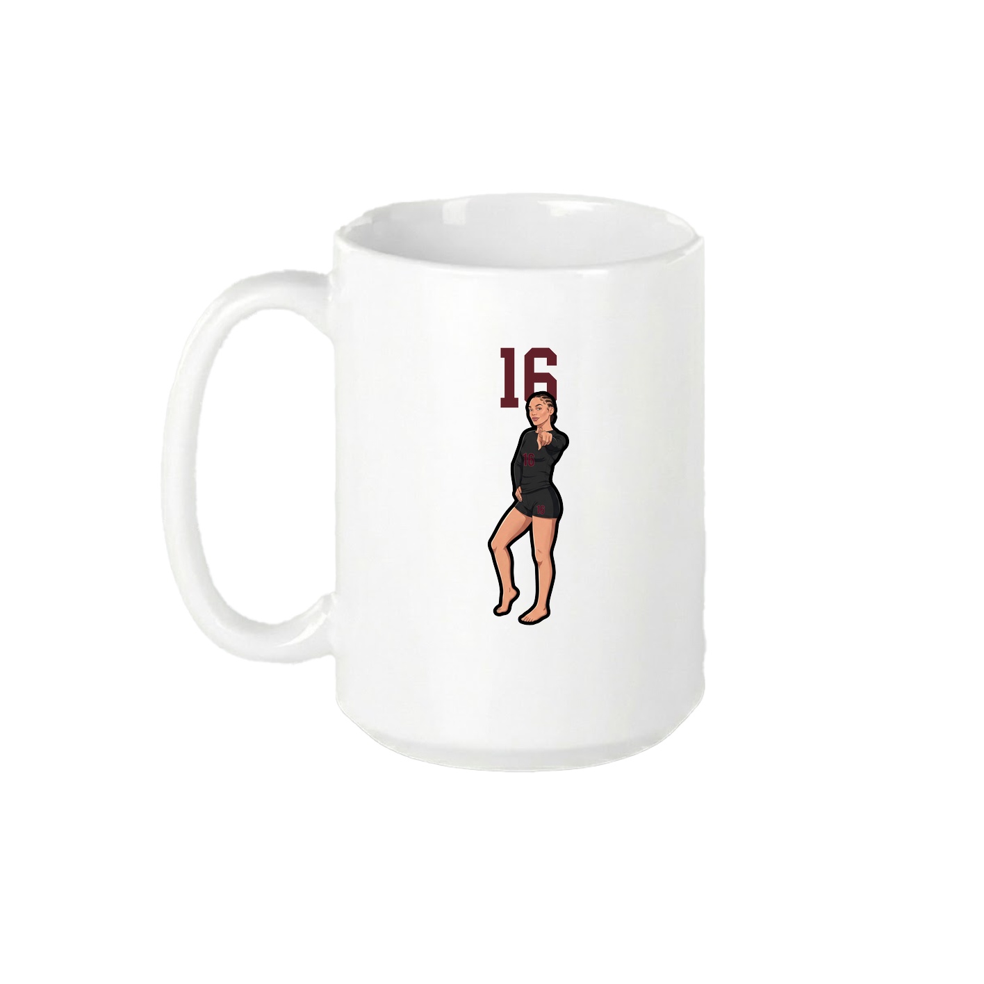 15oz Coffee Mug — Number Top in White