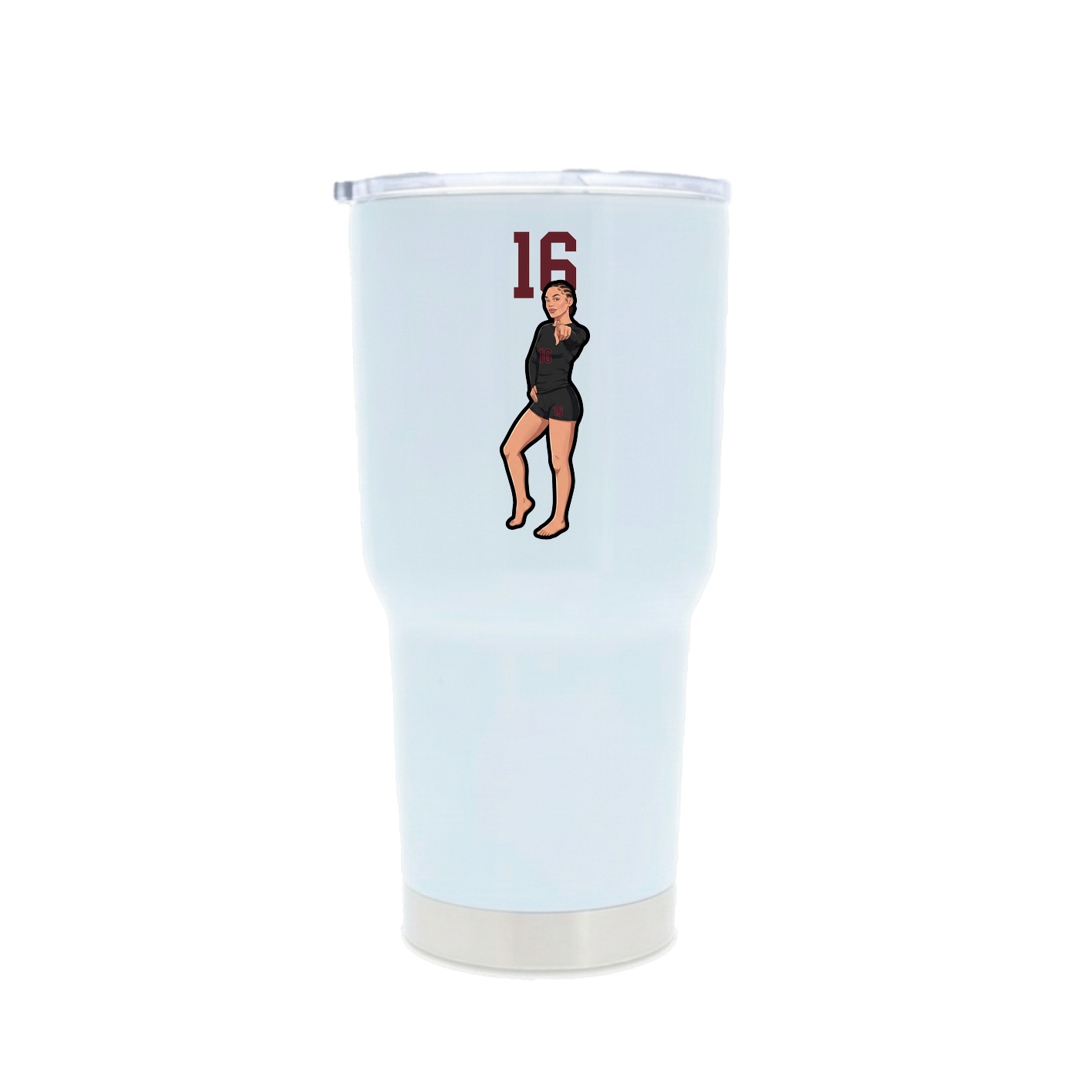 30oz Stainless Steel Tumbler — Number Top in White