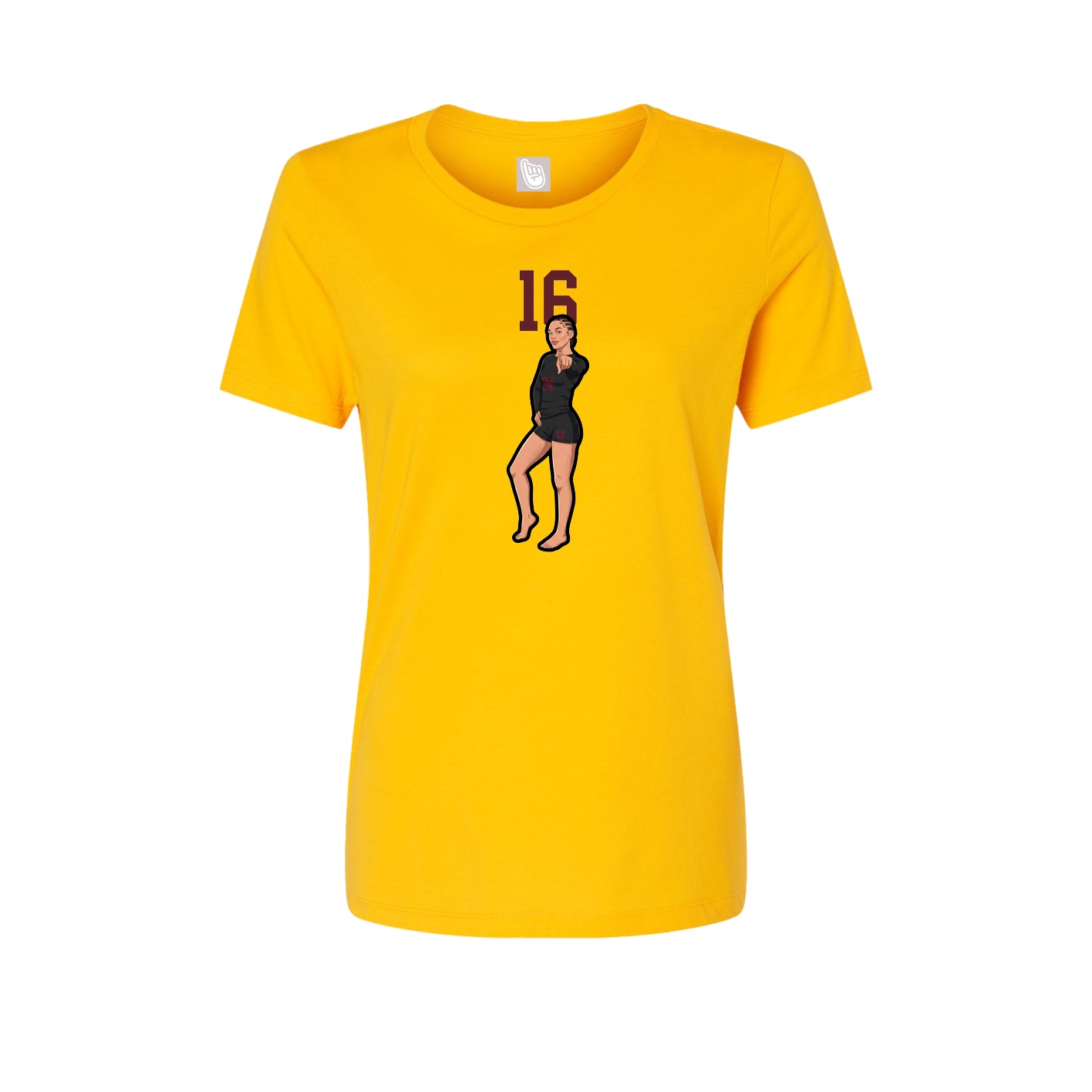 Womens Tee — Number Top in Gold