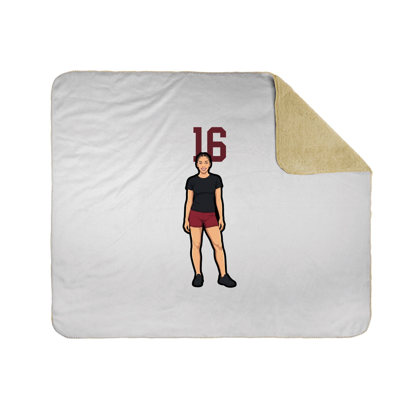 Throw Blanket — Number Top in White