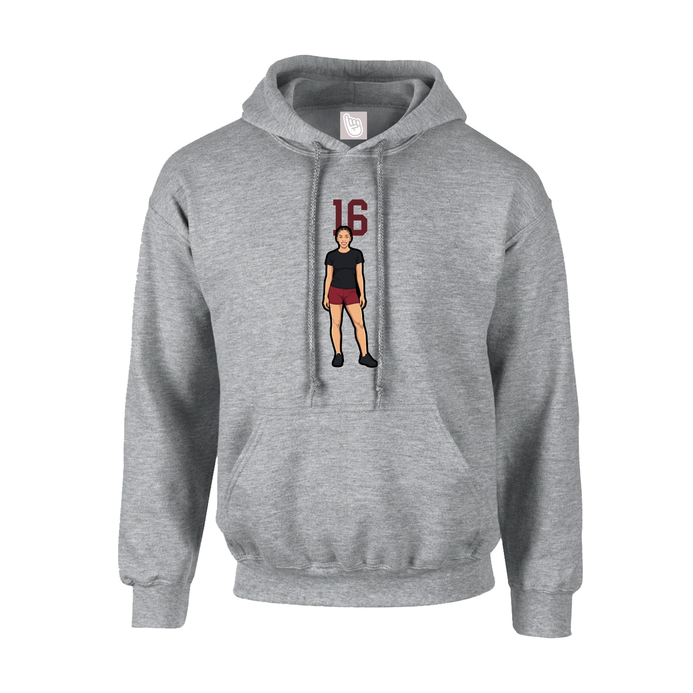 Hoodie — Number Top in Grey