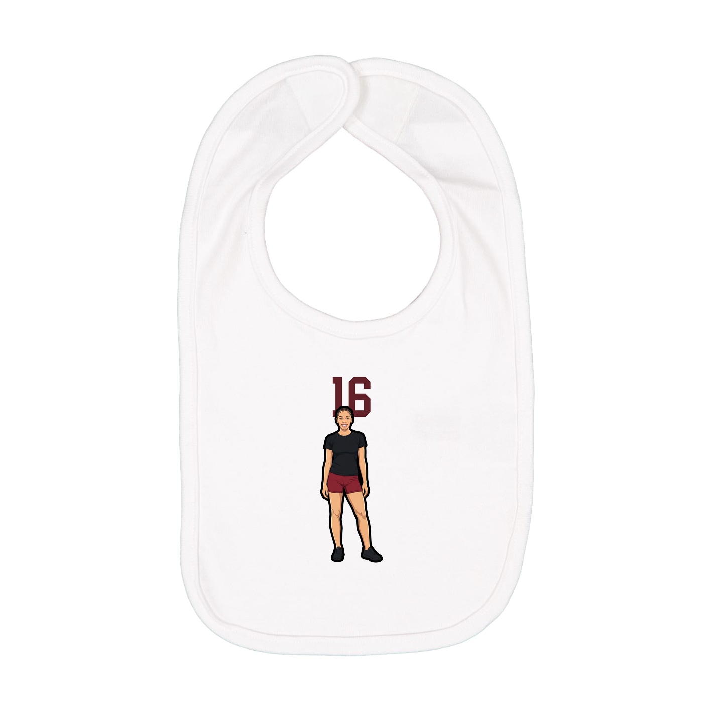 Infant Bib — Number Top in White
