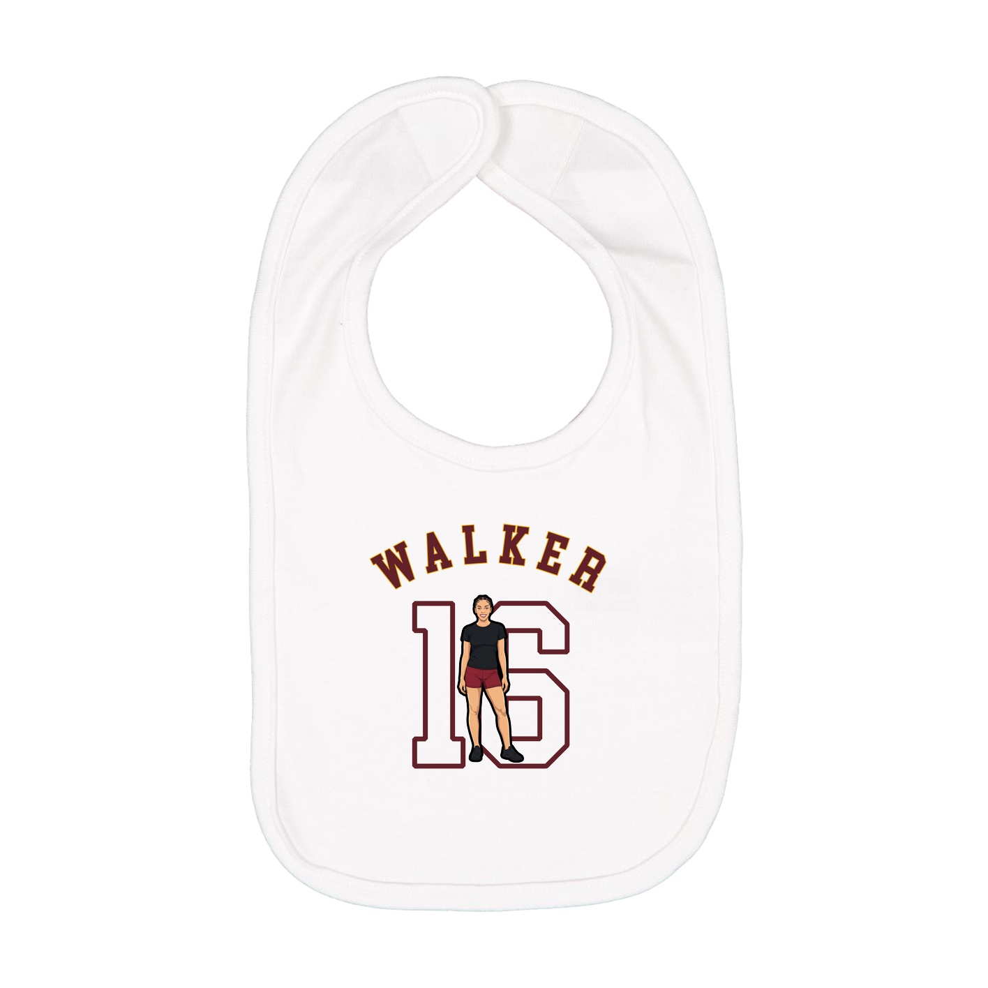 Infant Bib — Shirsey Arch in White