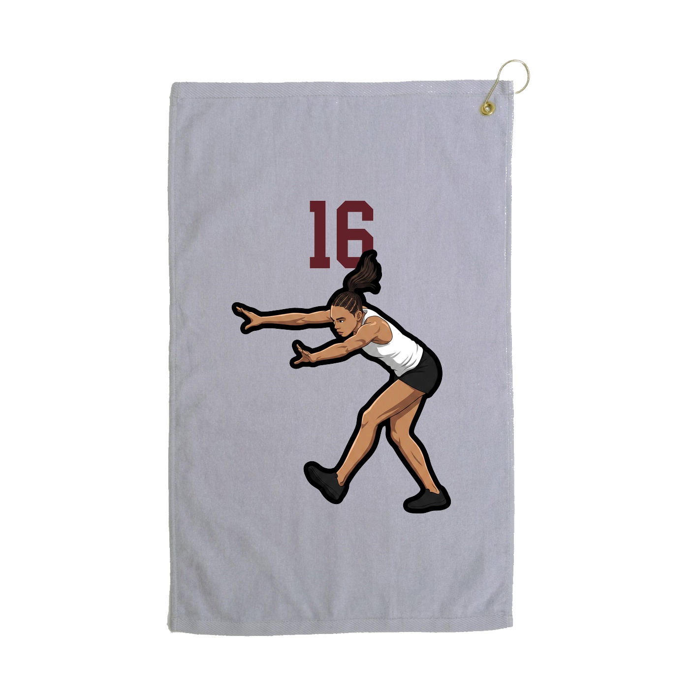 Golf Towel — Number Top in Grey