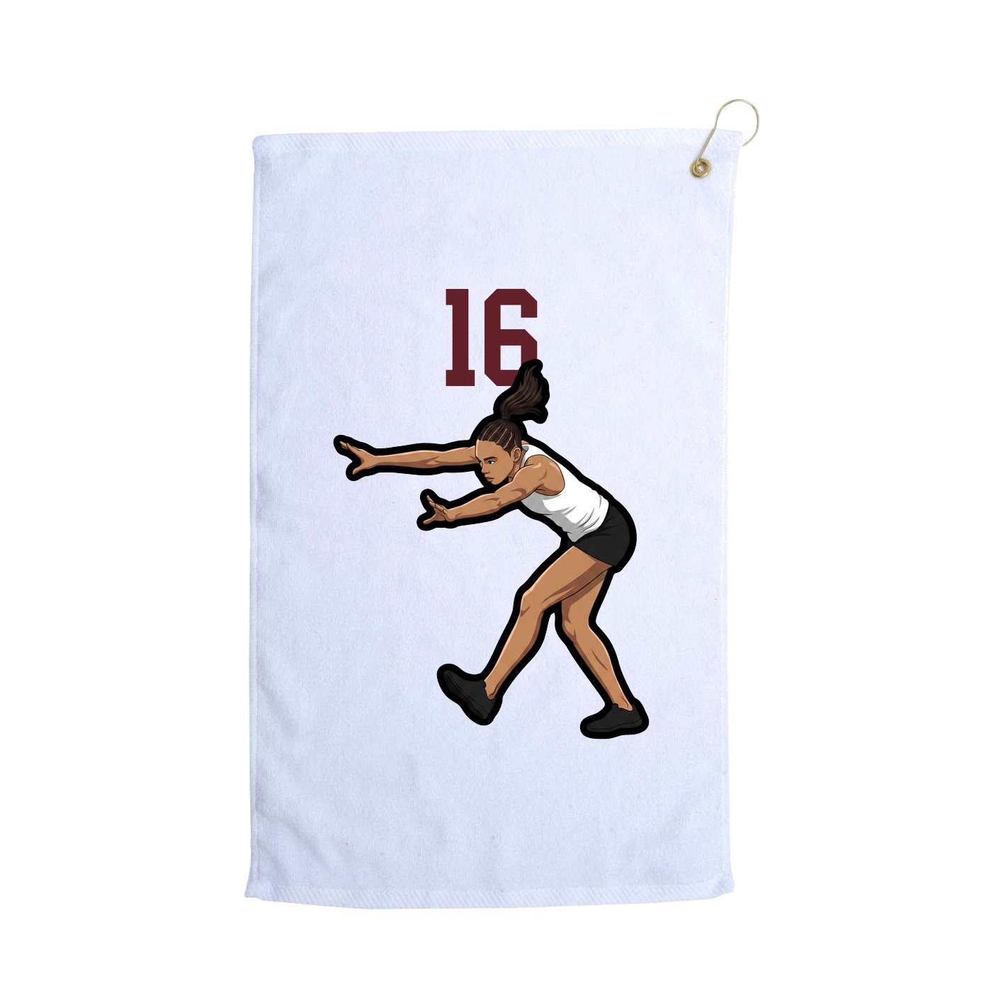 Golf Towel — Number Top in White