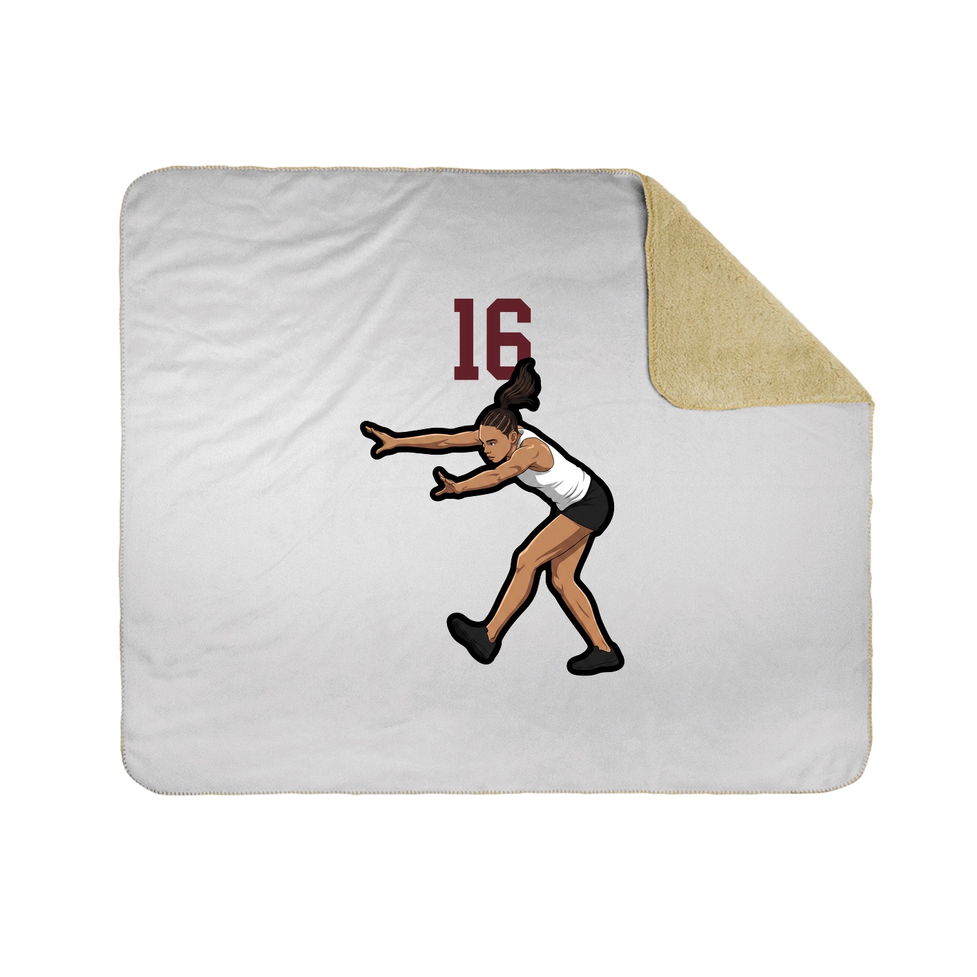 Throw Blanket — Number Top in White