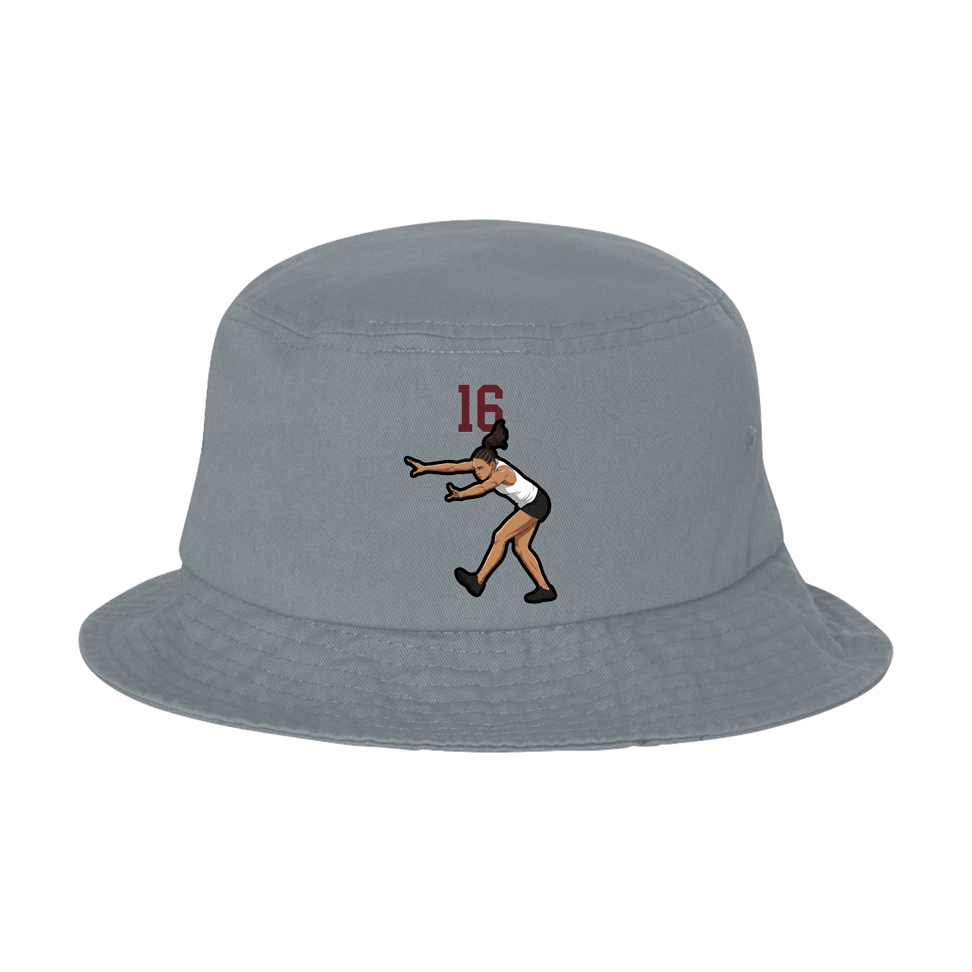Bucket Cap — Number Top in Grey