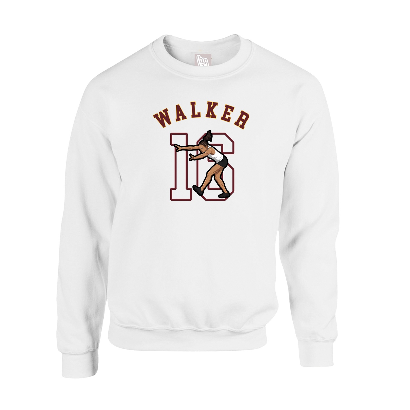 Fleece Crew — Shirsey Arch in White