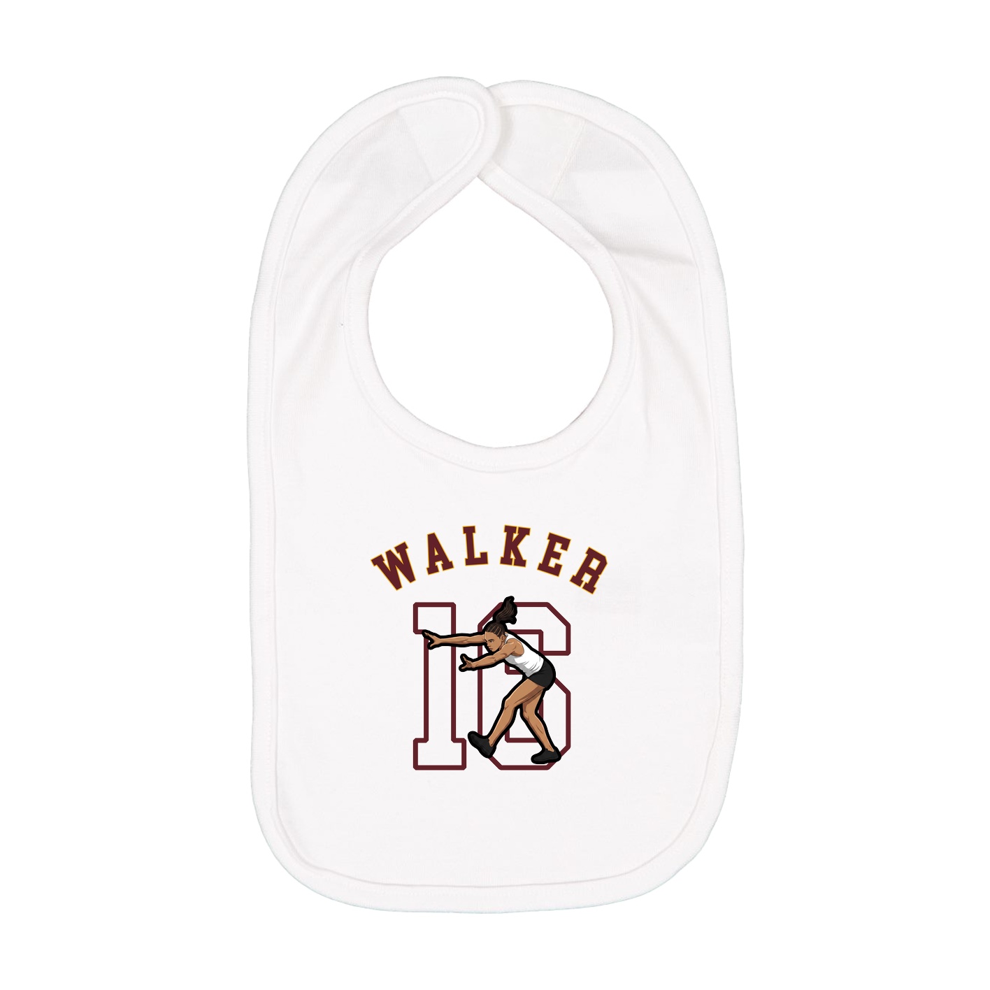 Infant Bib — Shirsey Arch in White