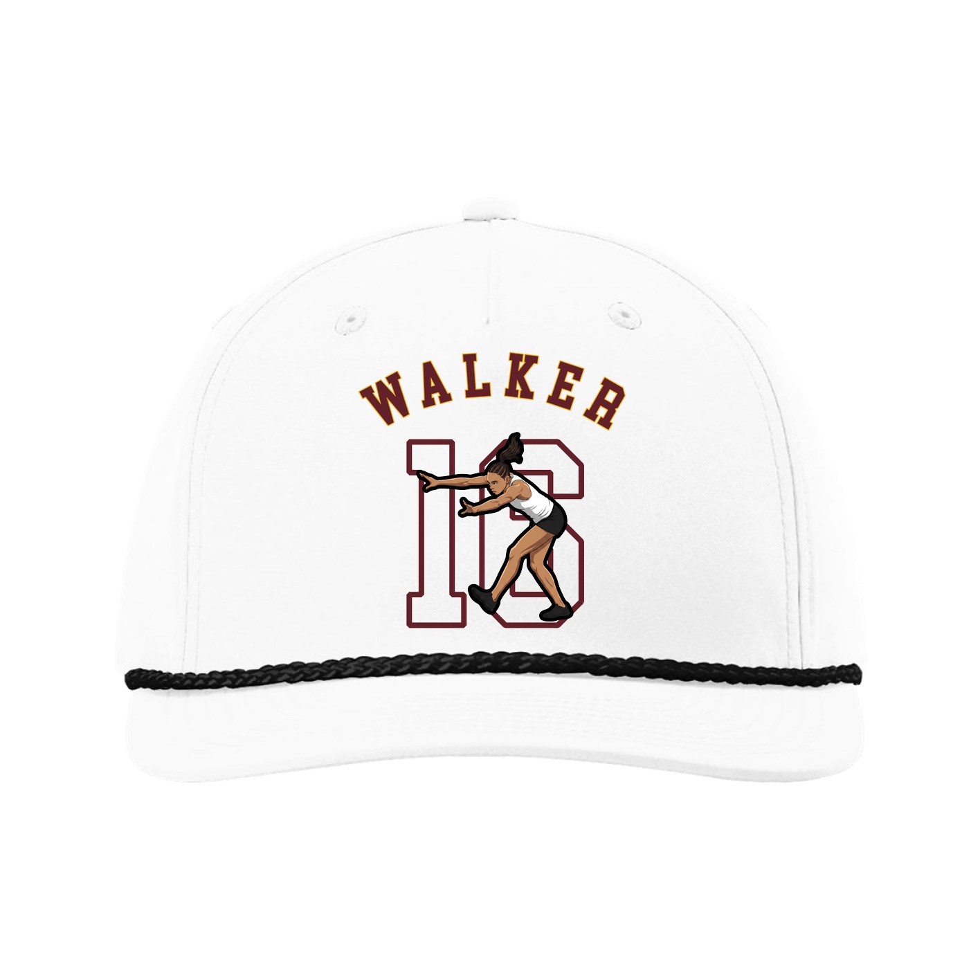Five-Panel Classic Rope Cap — Shirsey Arch in White