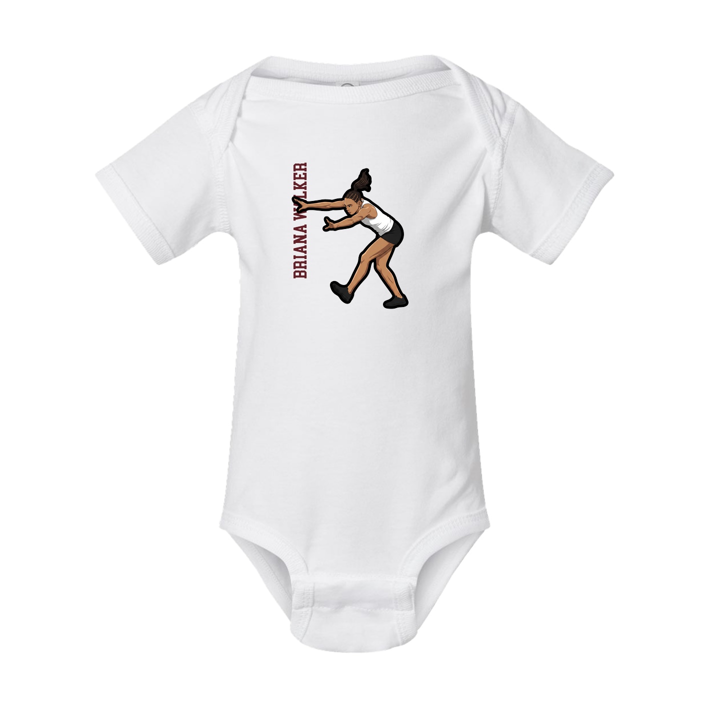 Baby Onesie — Name Vertical in White