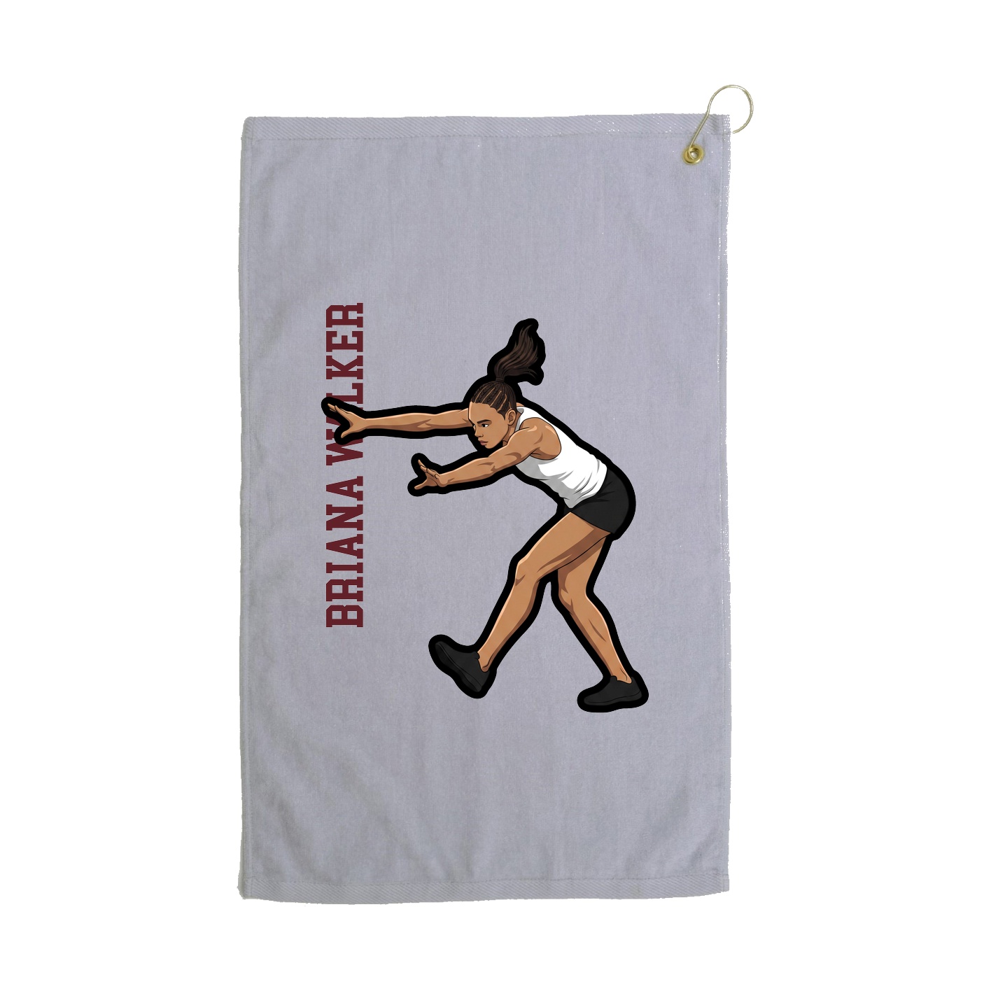 Golf Towel — Name Vertical in Grey