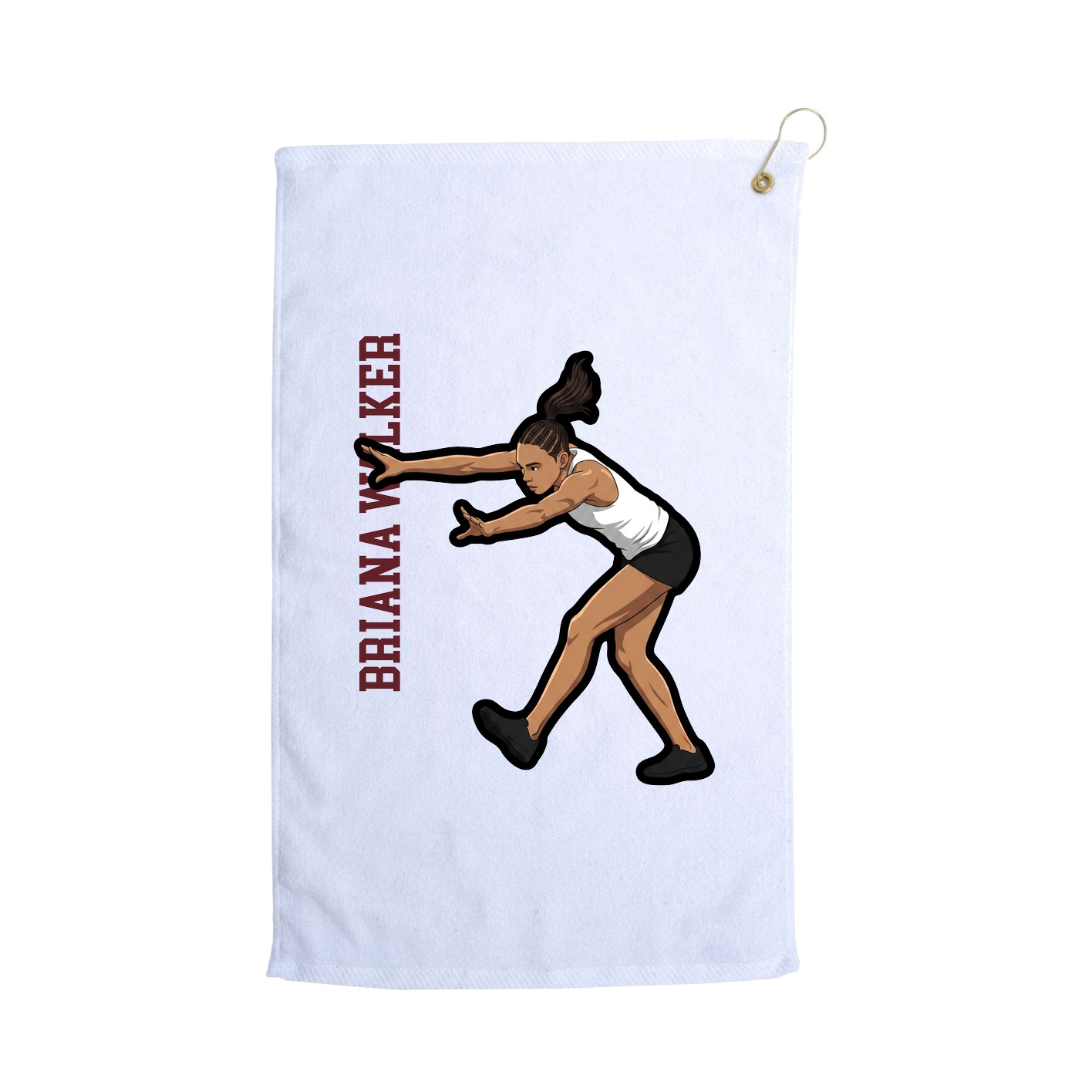 Golf Towel — Name Vertical in White