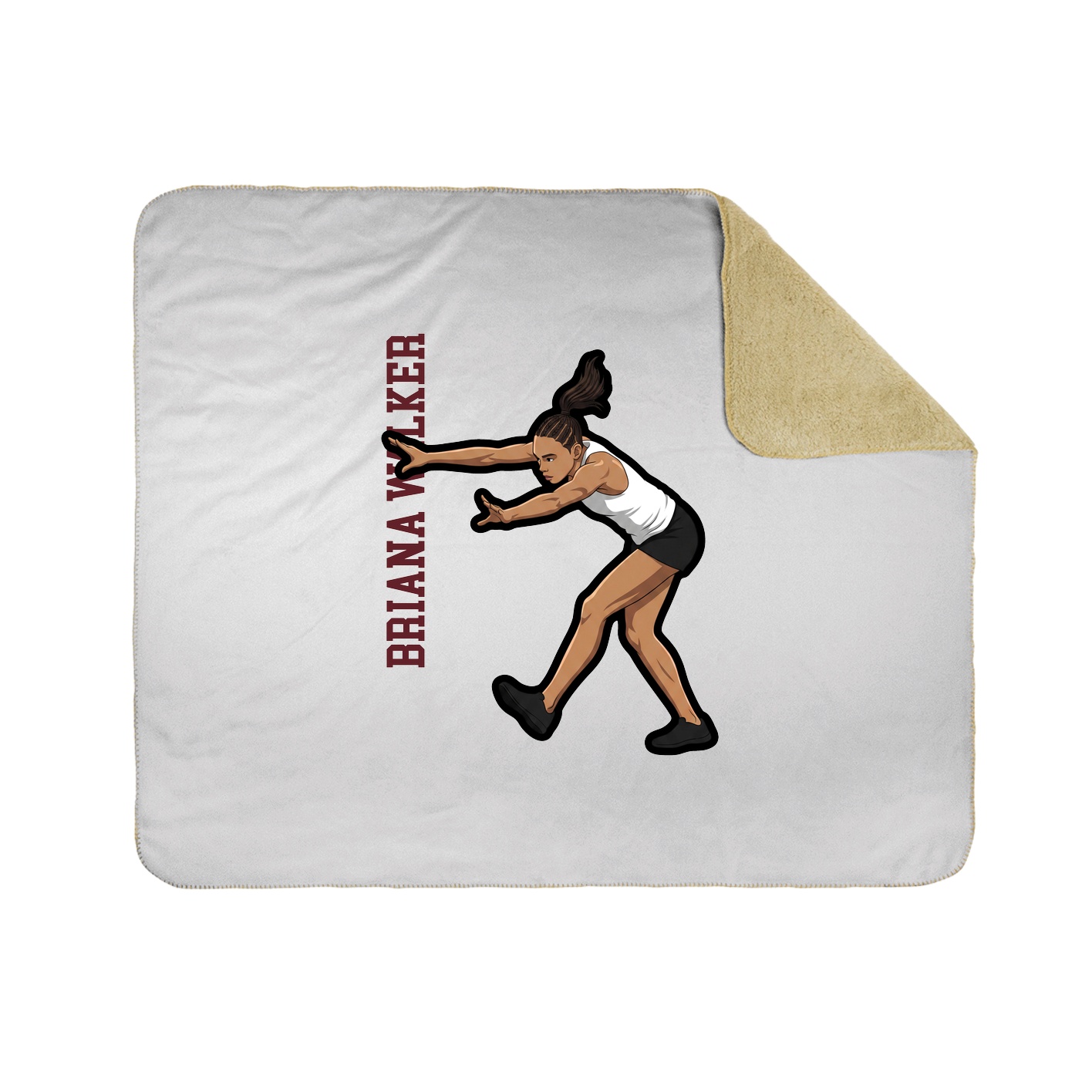 Throw Blanket — Name Vertical in White
