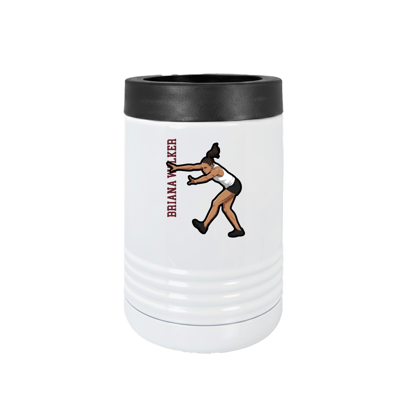 Beverage Holder — Name Vertical in White
