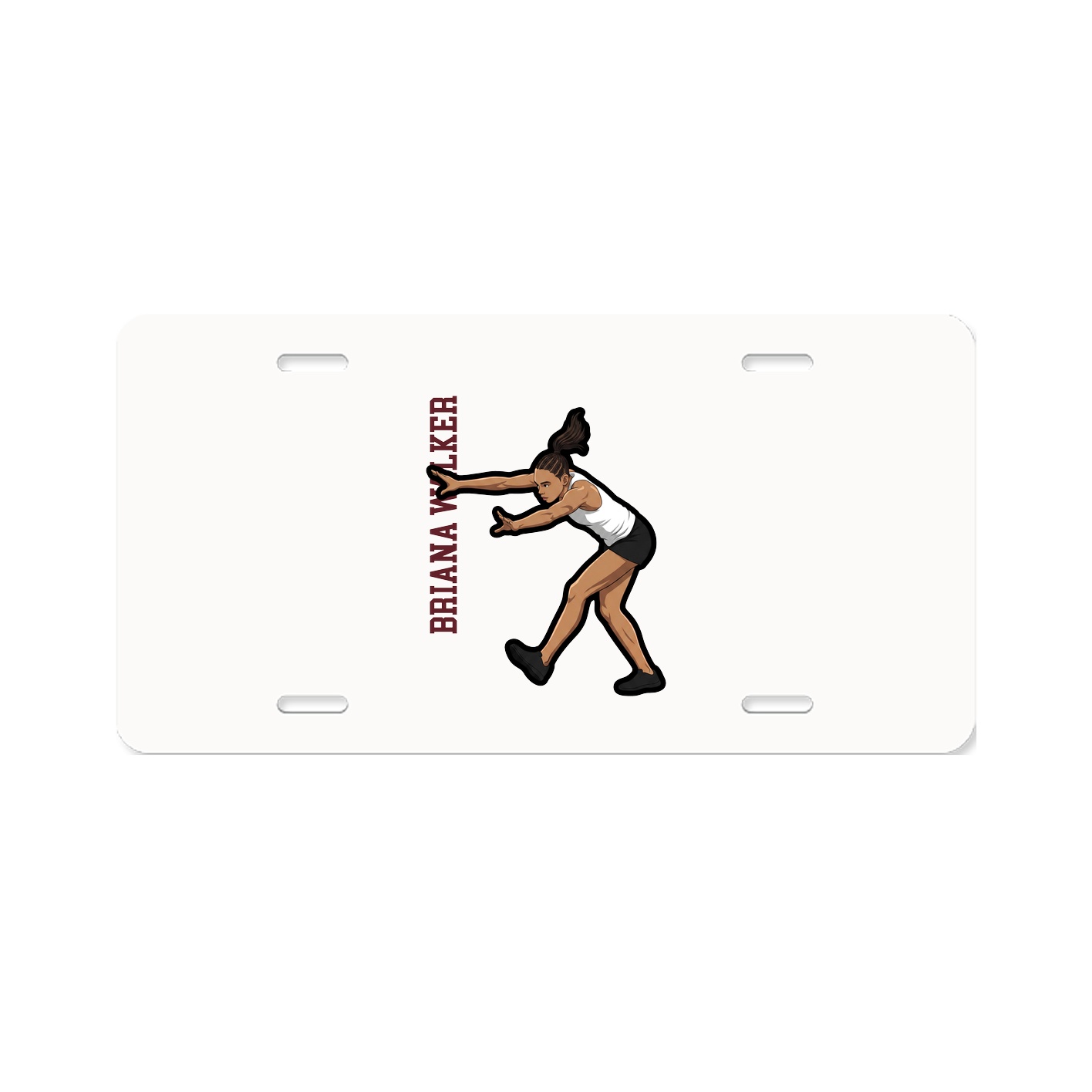 License Plate — Name Vertical in Classic