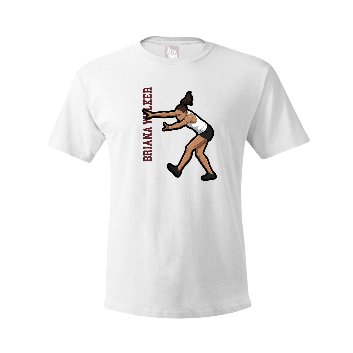 Tee — Name Vertical in White
