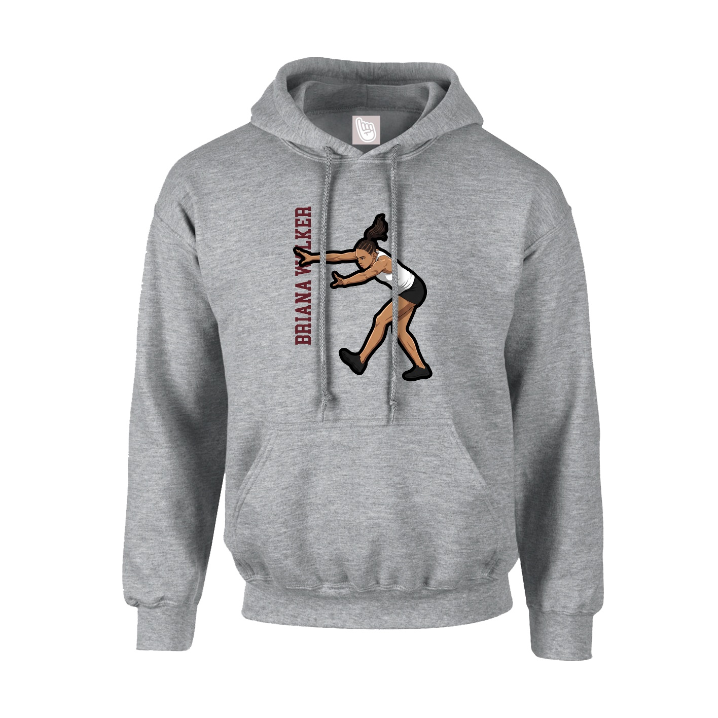 Hoodie — Name Vertical in Grey