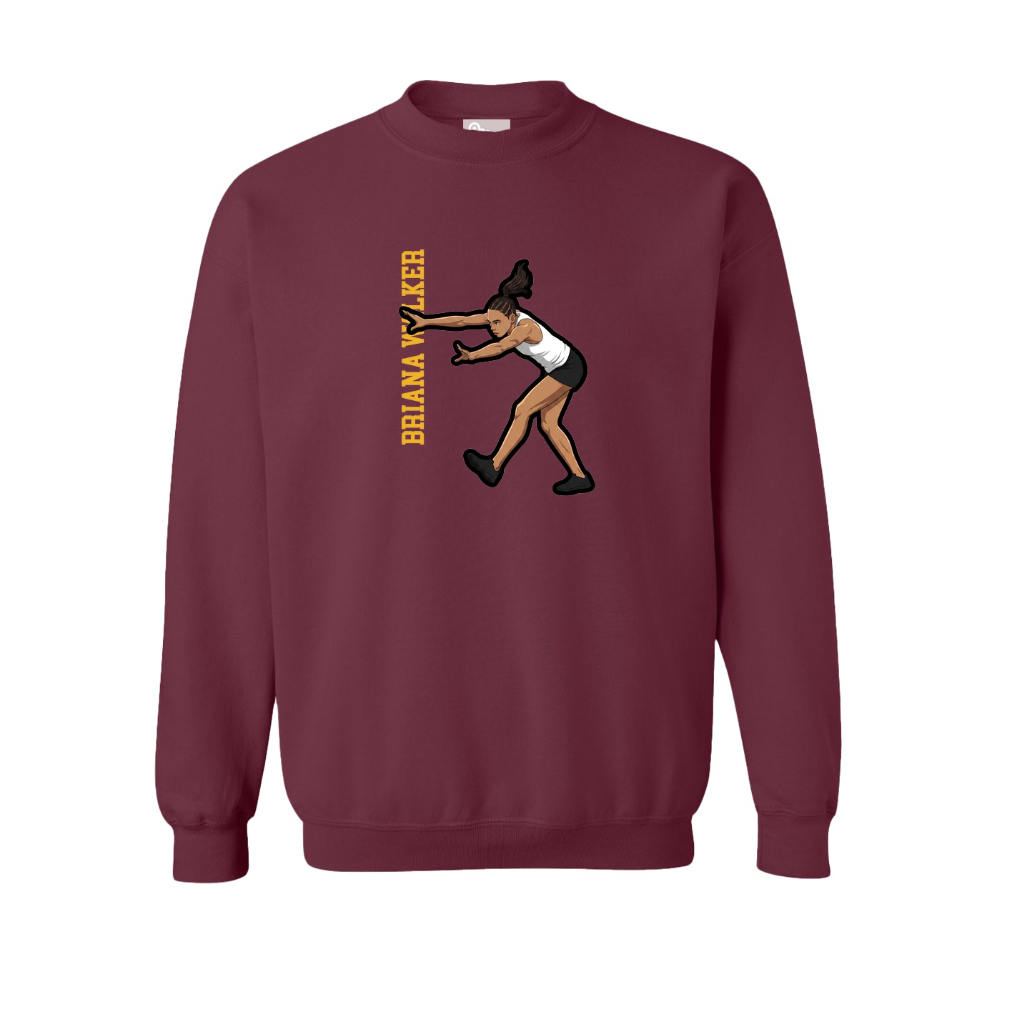 Fleece Crew — Name Vertical in Maroon