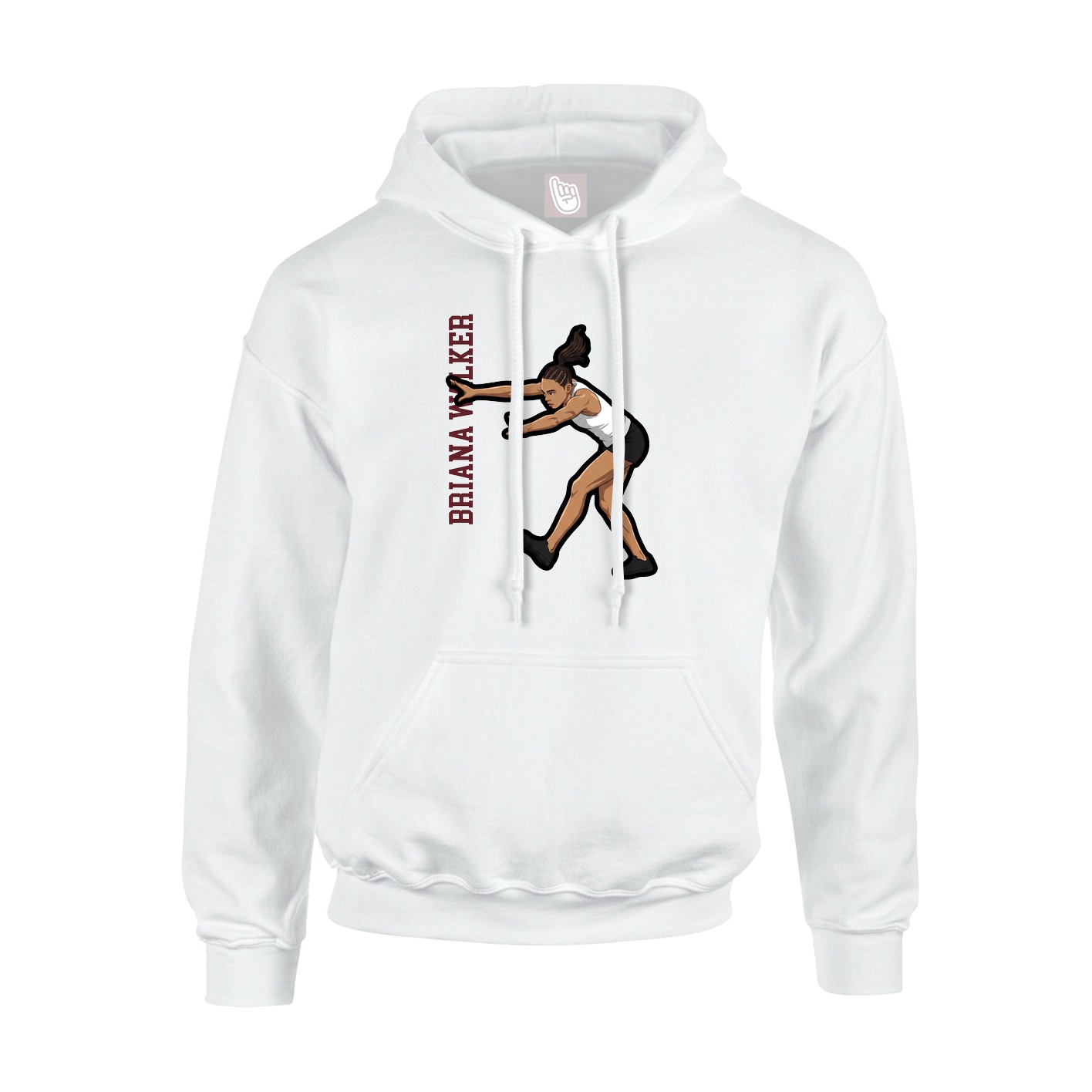 Youth Hoodie — Name Vertical in White