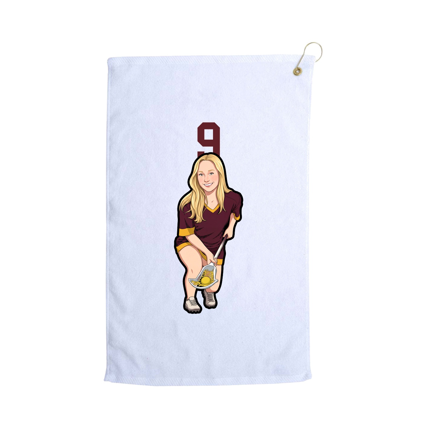 Golf Towel — Number Top in White