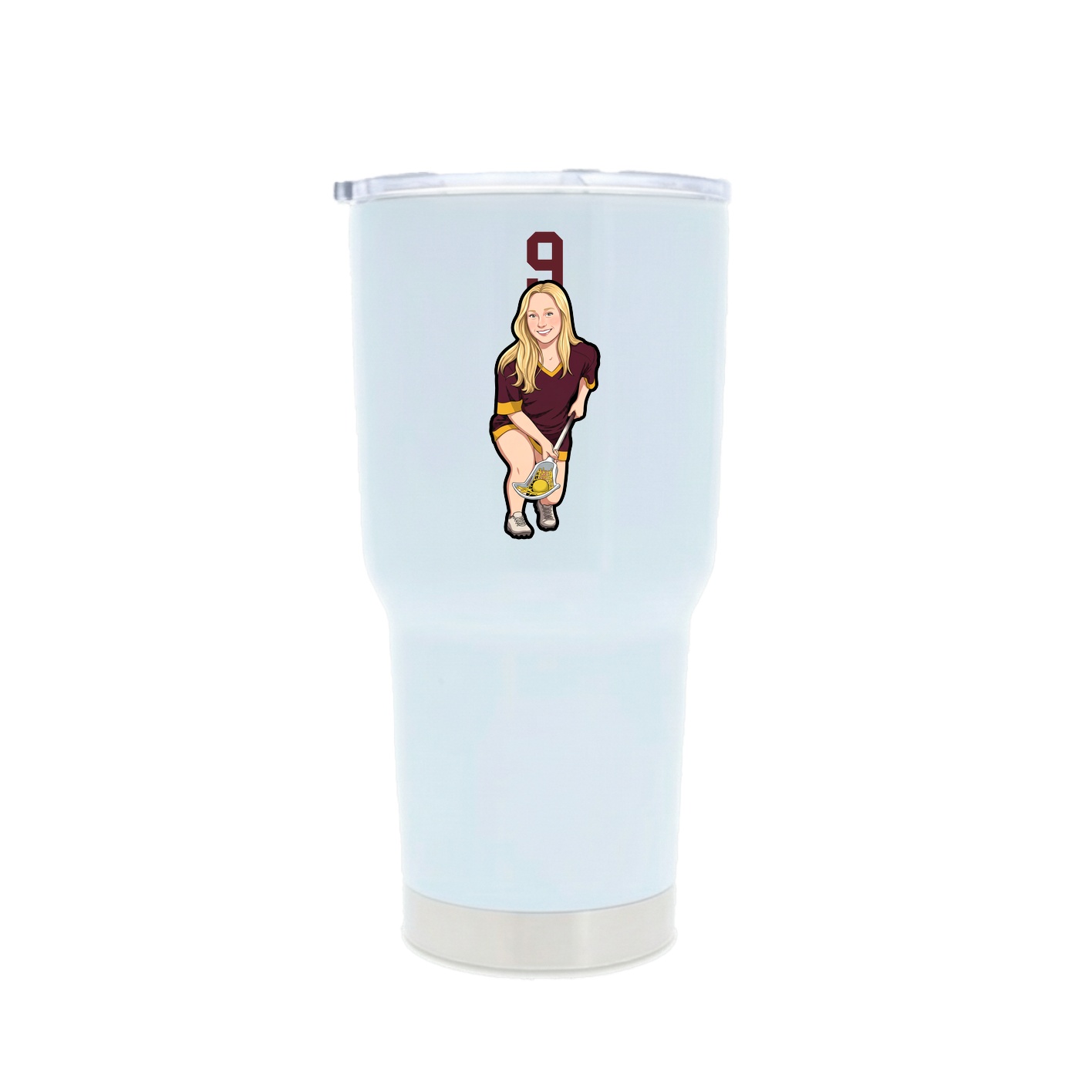 30oz Stainless Steel Tumbler — Number Top in White