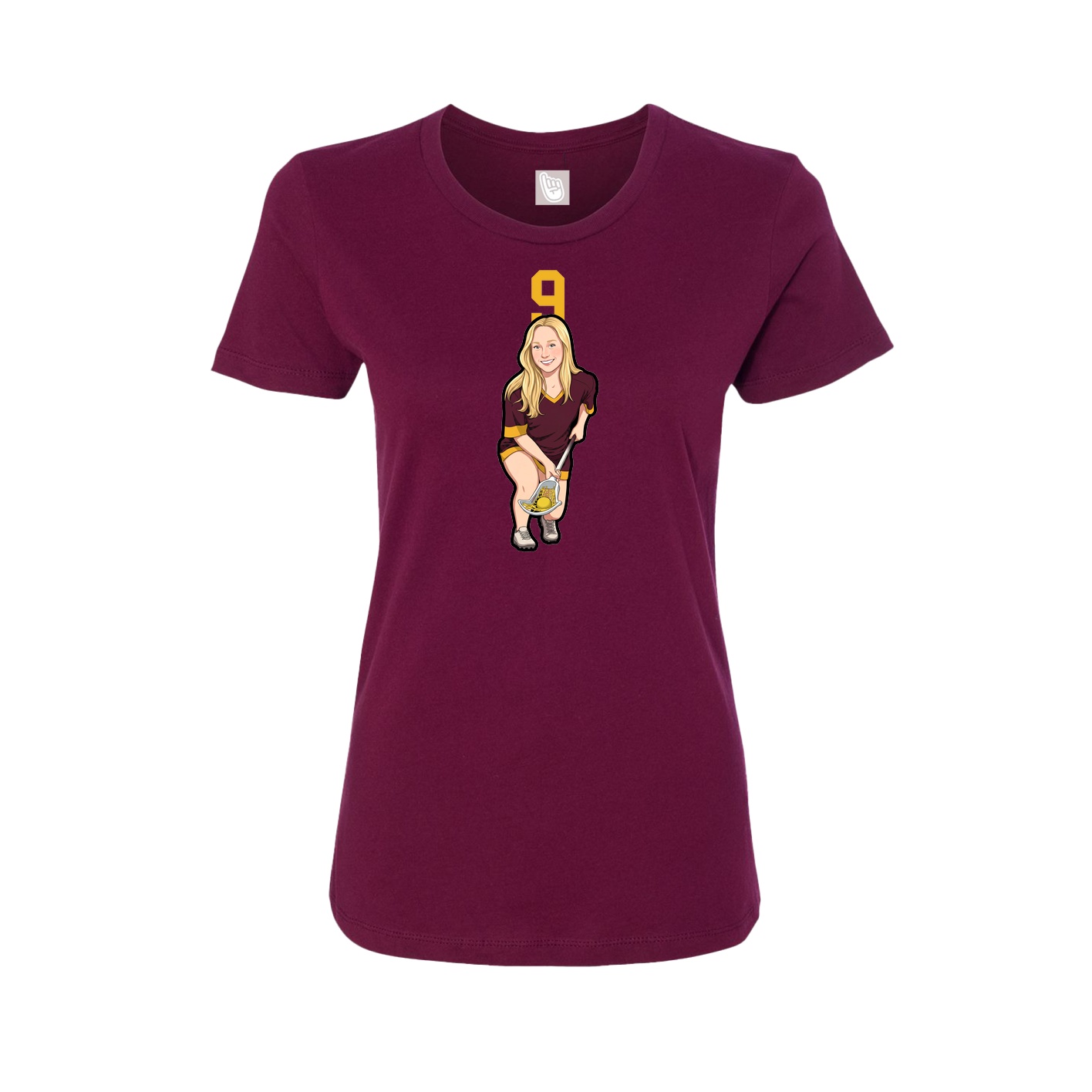 Womens Tee — Number Top in Maroon