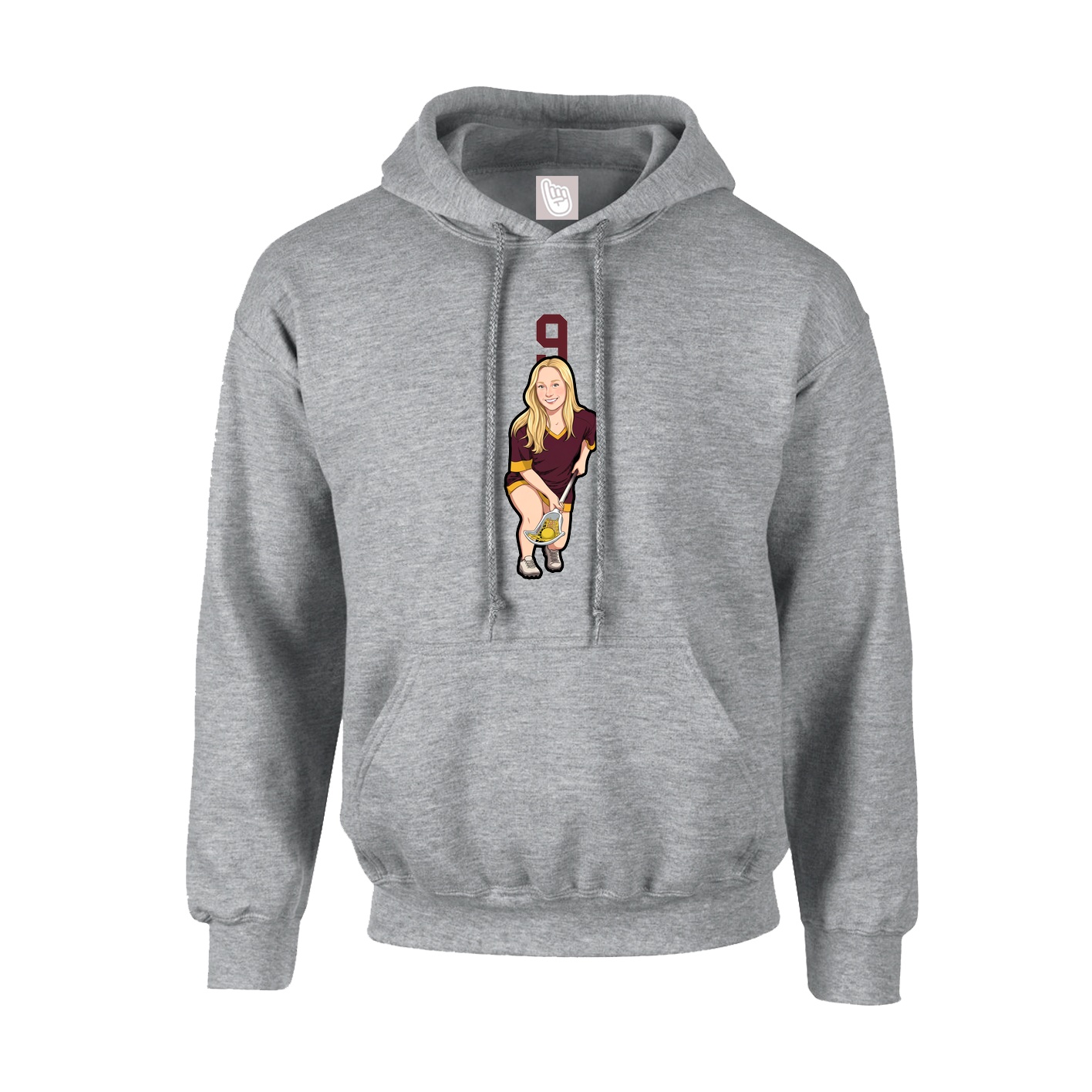 Youth Hoodie — Number Top in Grey