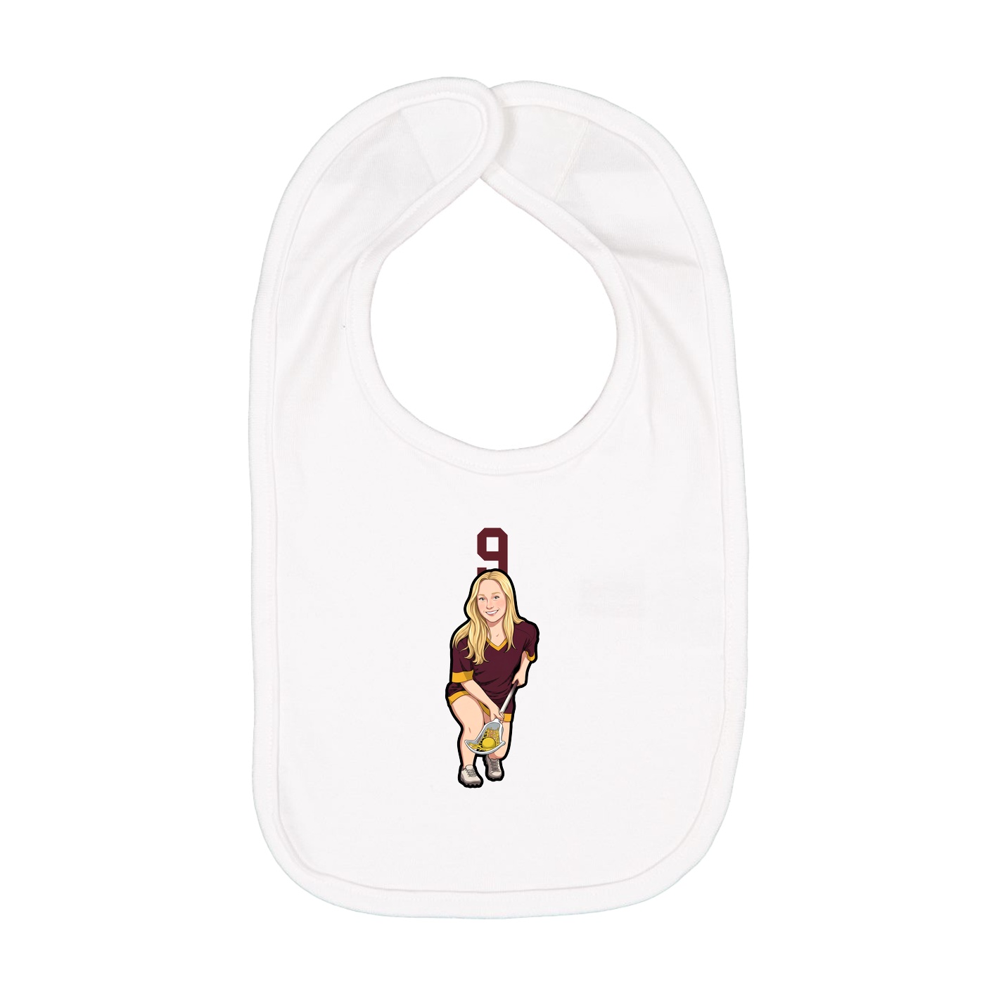 Infant Bib — Number Top in White