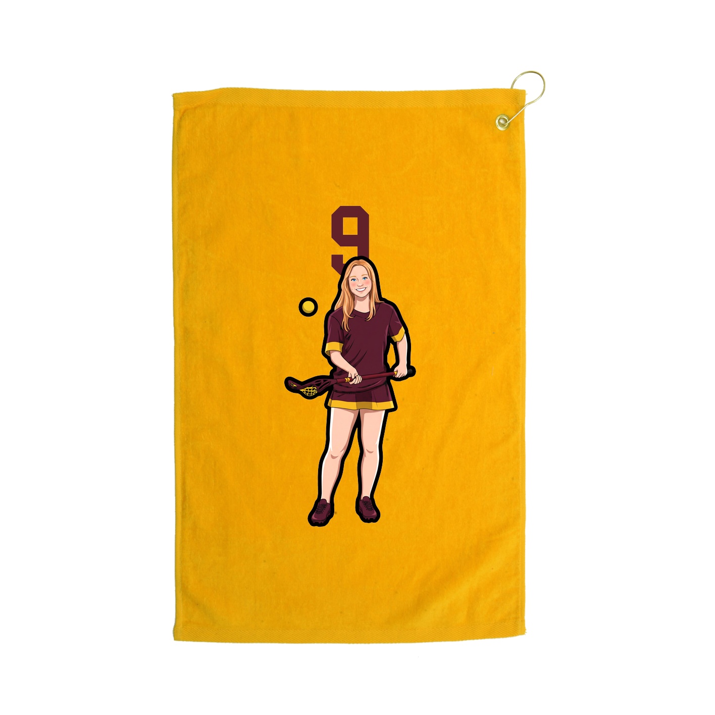 Golf Towel — Number Top in Gold
