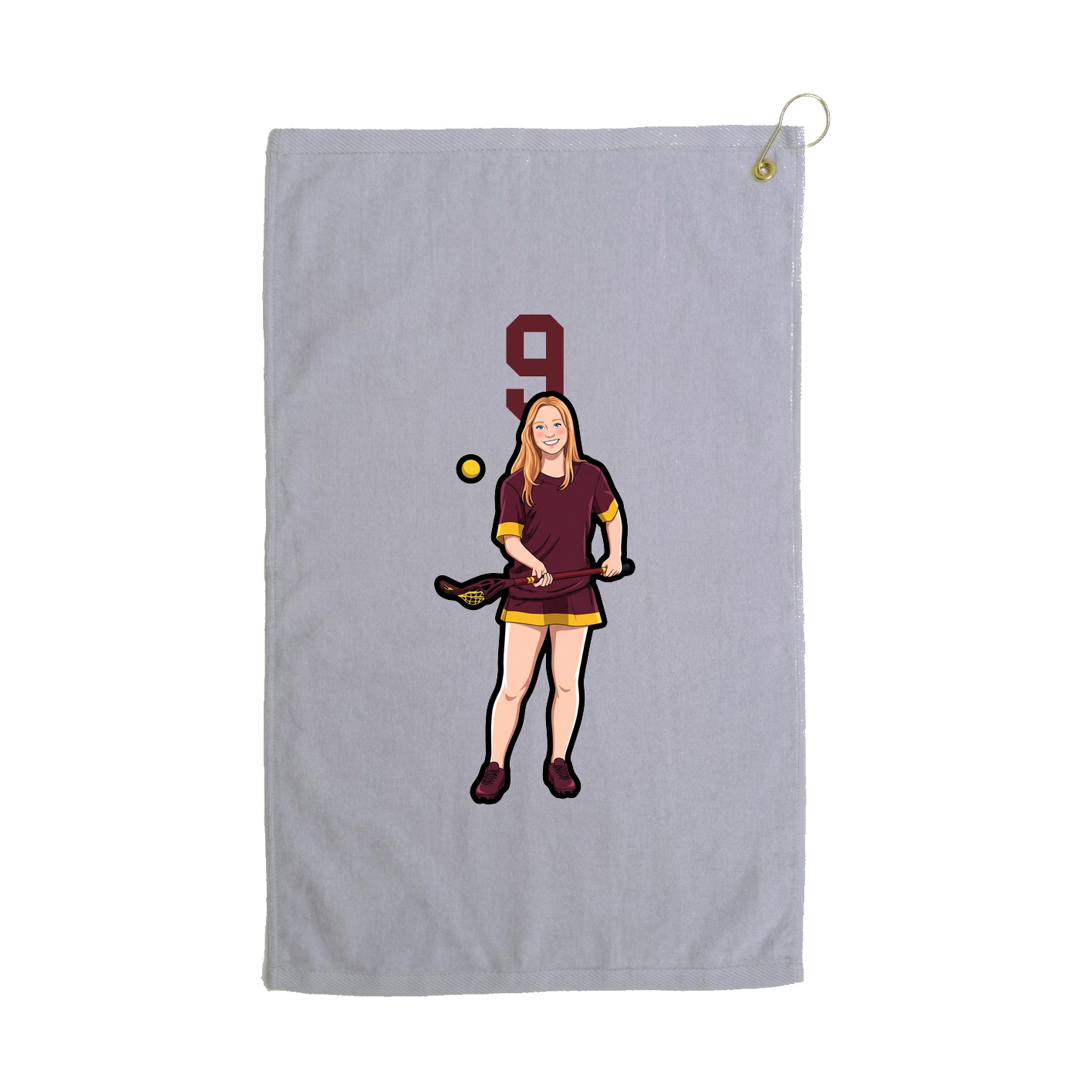 Golf Towel — Number Top in Grey