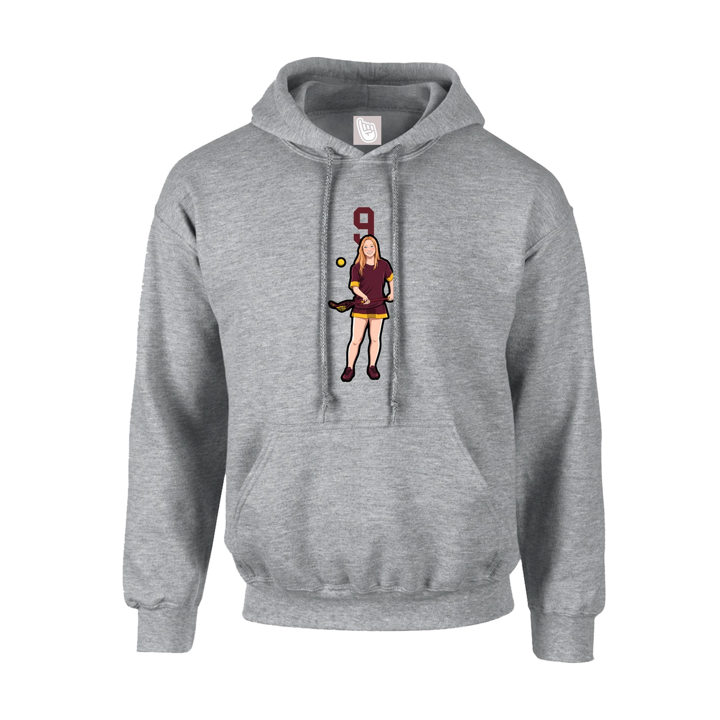 Youth Hoodie — Number Top in Grey