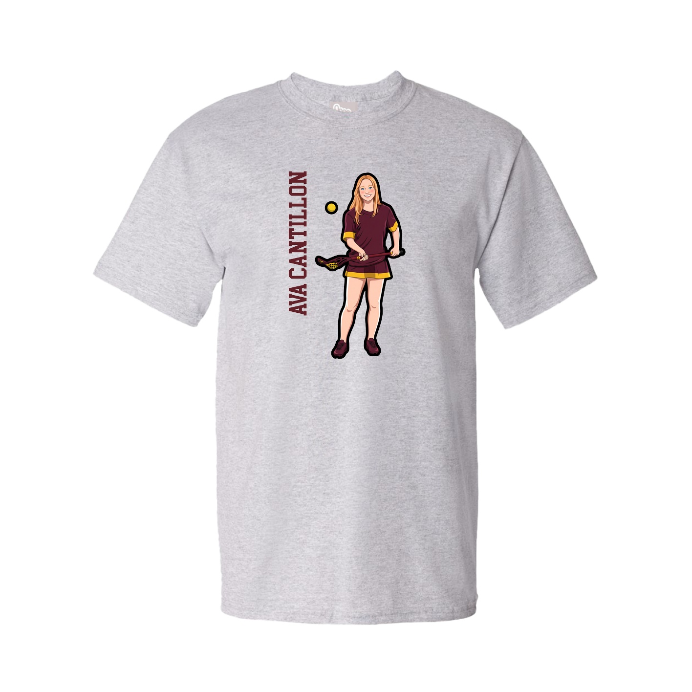 Tee — Name Vertical in Grey