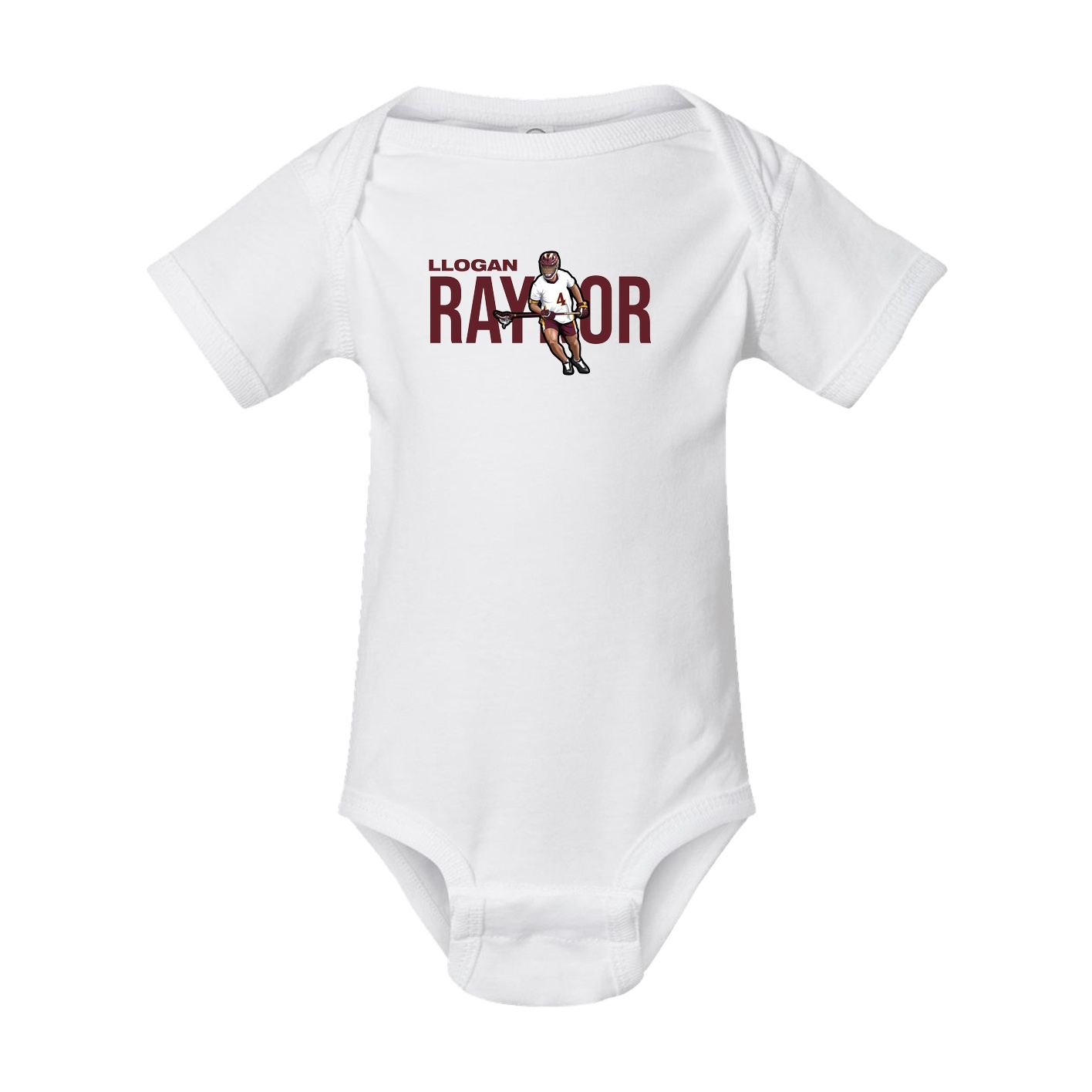 Baby Onesie — Player Name in White
