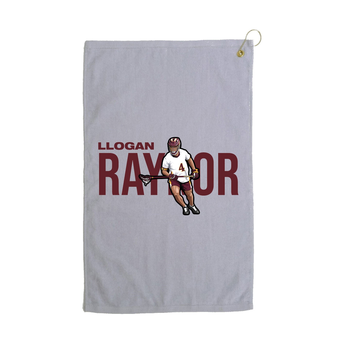 Golf Towel — Player Name in Grey