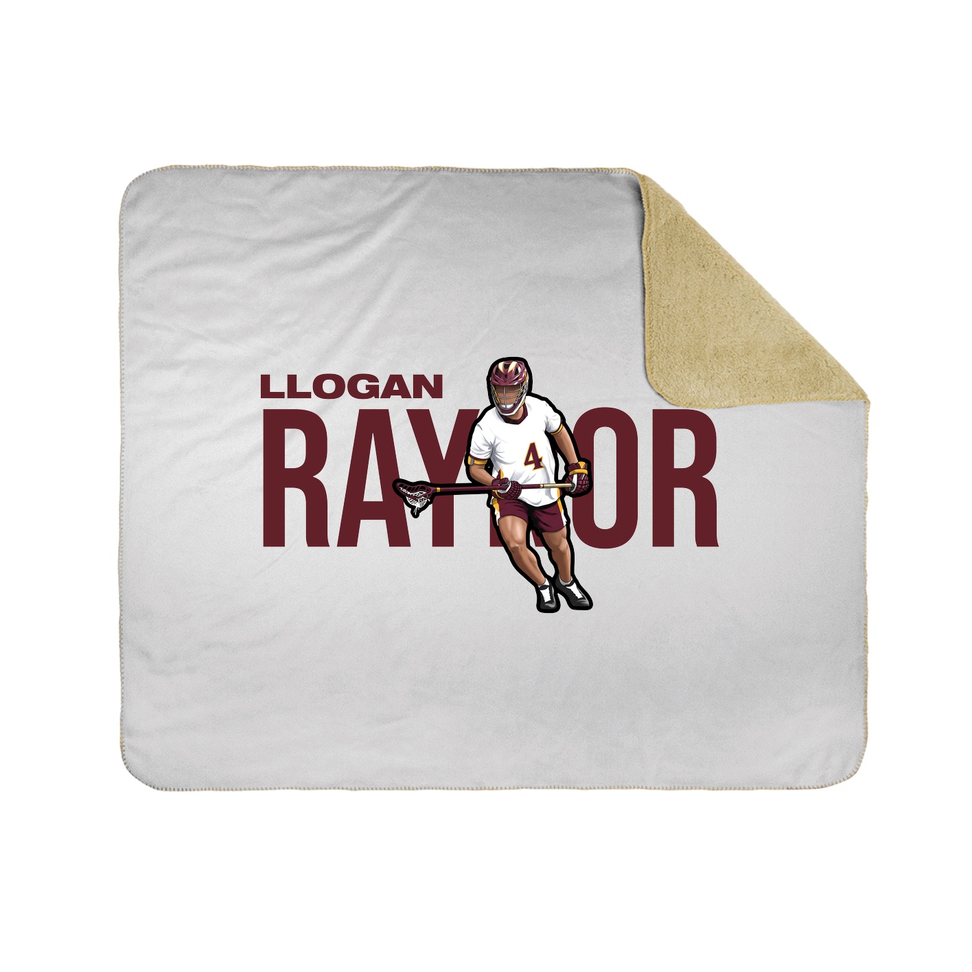 Throw Blanket — Player Name in White