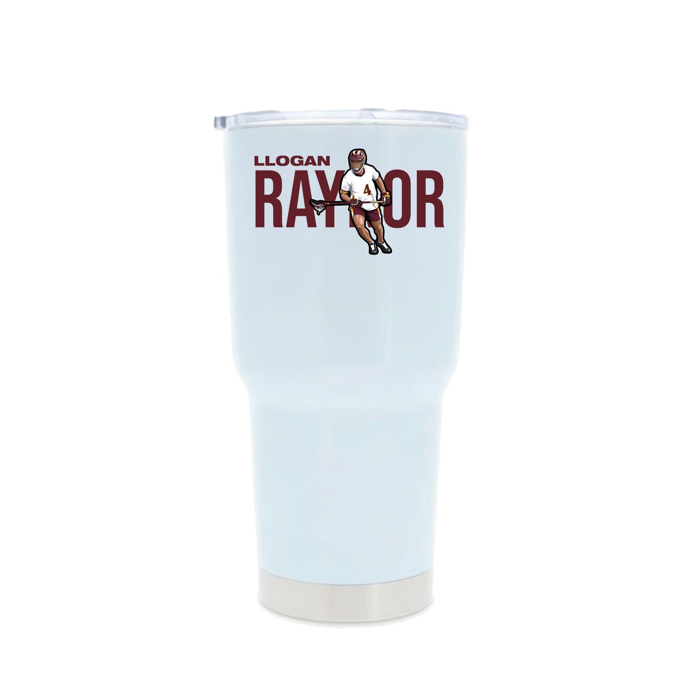 30oz Stainless Steel Tumbler — Player Name in White
