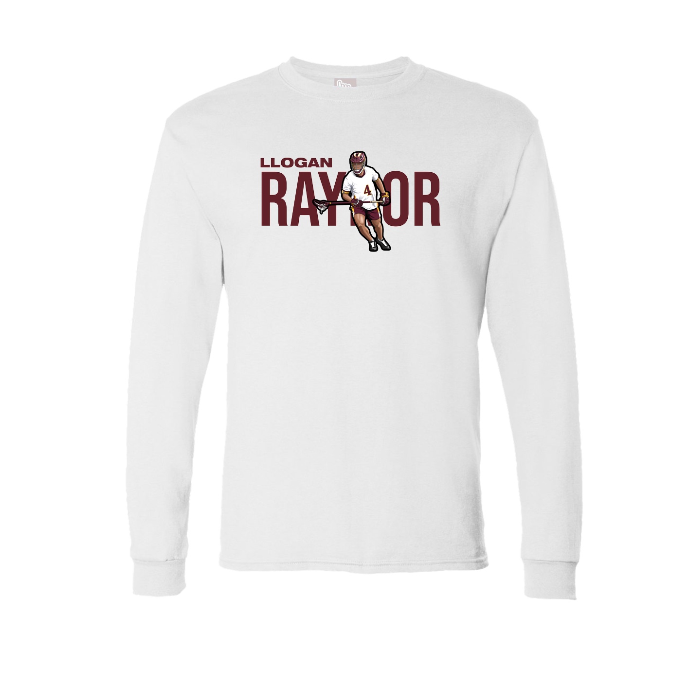 Long Sleeve Tee — Player Name in White
