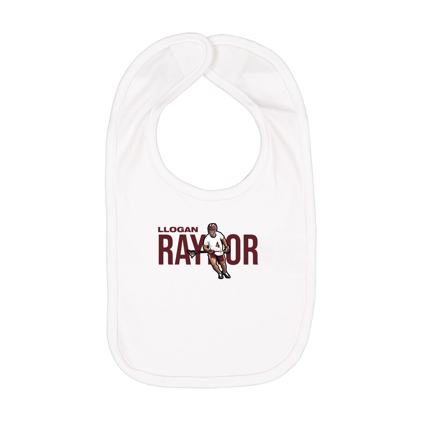Infant Bib — Player Name in White