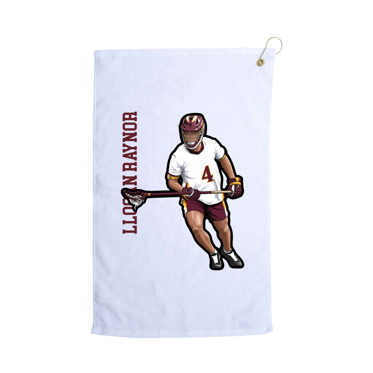 Golf Towel — Name Vertical in White