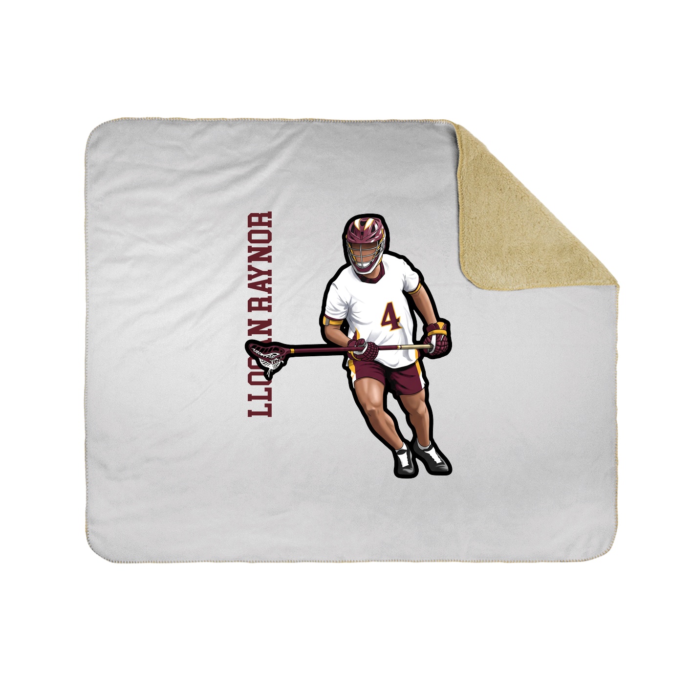 Throw Blanket — Name Vertical in White